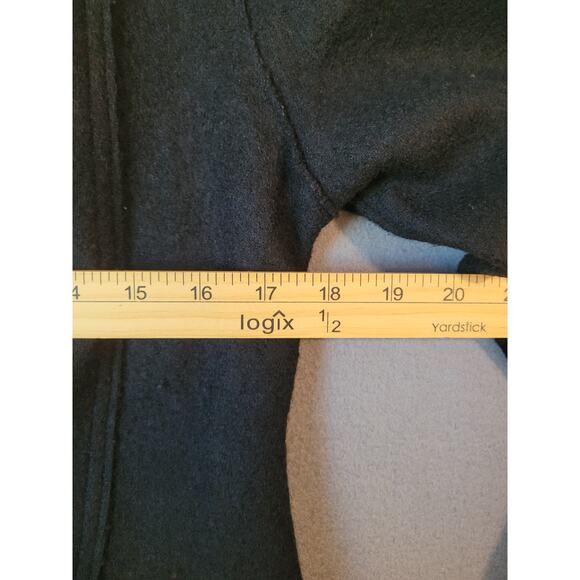 Eileen Fisher Moto Wrap Jacket Sweater – 100% Wool – Black Leather Trim – Medium - Picture 7 of 9